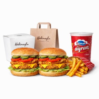 Gurme 2'Li Double Chicken Burger Menü görseli