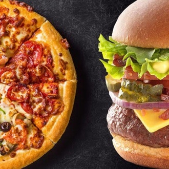 Pizza Hamburger Menü+1 Litrelik İçecek+patates görseli