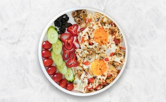Mantarlı Kırmızı Biberli Fit Göz Yumurta görseli