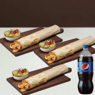 3'Lü Tavuk Döner Menü görseli