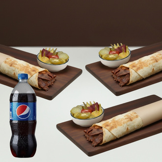 3'Lü Et Döner Dürüm Menü görseli