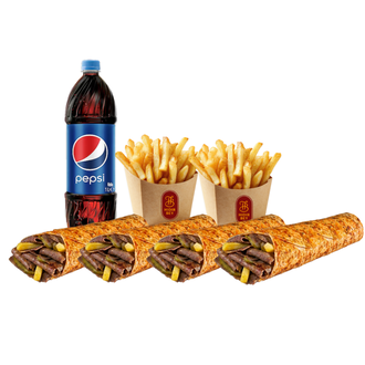 4'Lü Et Döner Medium Dürüm Menü görseli