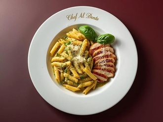 Fesleğen Soslu Penne & Izgara Tavuk görseli