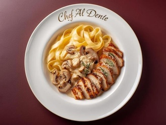 Kremalı Mantarlı Fettucini & Izgara Tavuk görseli