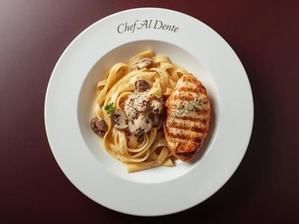 Kremalı Mantarlı Fettucini & Izgara Tavuk Pirzola görseli