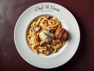 Kremalı Mantarlı Fettucini & Izgara Kasap Köfte görseli