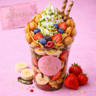Frozen Yogurt Bubble Waffle görseli