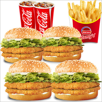 4'Lü Acılı Double Tavuk Burger Menü görseli