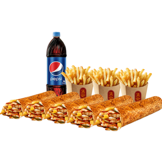 5'Li Tavuk Döner Medium Dürüm Menü görseli