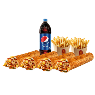 4'Lü Tavuk Döner Medium Dürüm Menü görseli