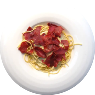 Füme Etli Spagetti Makarna görseli