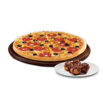 Orta Boy Pizza + 4'Lü Cinnamon Roll görseli