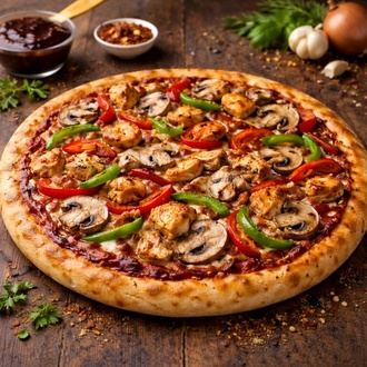 Barbekü Soslu Tavuklu Pizza (Büyük Boy) görseli