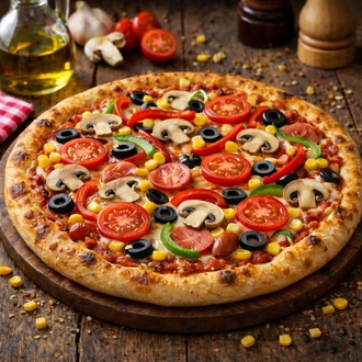 Vejetaryen Pizza (Büyük Boy) görseli