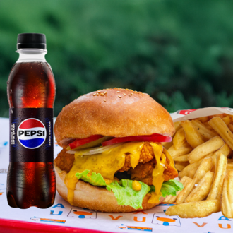Chicken Cheese Burger Menü (New) görseli