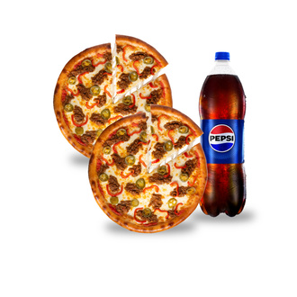 2 Orta Boy Pizza + İçecek görseli