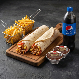 Süper Maxi Cips 2'Li Dürüm Menü 1 Litre Pepsi görseli