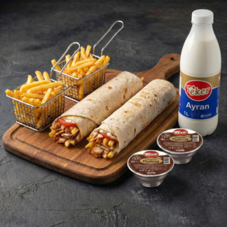Süper Maxi 2'Li Dürüm 1 Litre Ayran (Menü) görseli