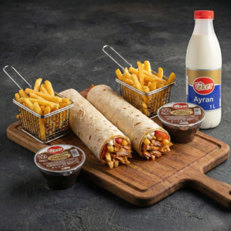 Doyuran 2’Li Cips Dürüm 1 Litre Ayran (Menü) görseli