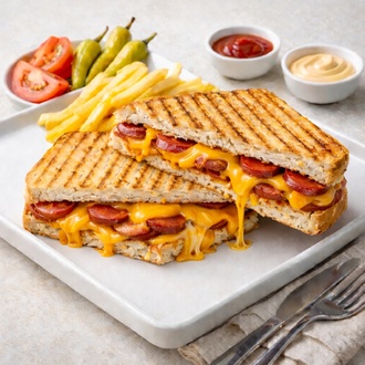 Cheddar Peynirli Sucuklu Ayvalık Tostu görseli