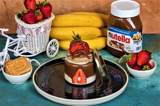 New York Mag Strawberry & Banana & Nutella (Cam Kavanozda Magnolia) görseli