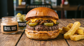 Medium Cheese Burger + Coca Cola (330 Ml.) görseli