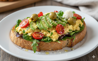 Çırpılmış Yumurta & Avokado Tartine görseli