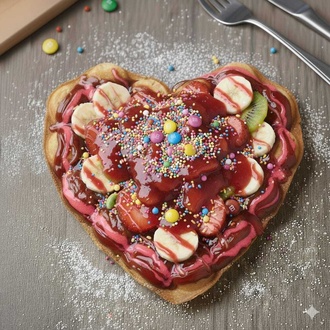 Love Waffle+meyoz Meyve Suyu 200Ml (Sevgiler Gününe Özel) görseli