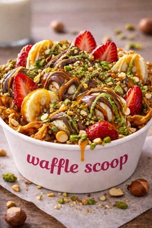 Karamel Fıstık Bowl Waffle görseli