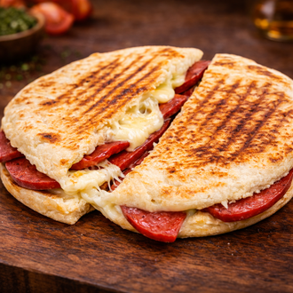 Bazlama Tost Kaşarlı Sucuklu görseli