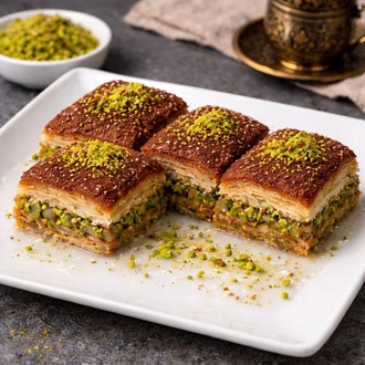 Soğuk Baklava Fıstıklı 1Kg 16Adet görseli