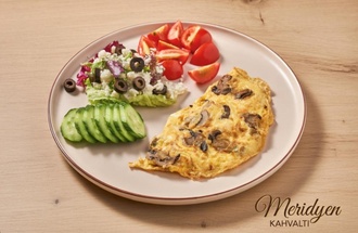 Mantarlı Omlet Kahvaltı Tabağı görseli