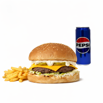 Sarımsak Mayonezli Menü (Burger+patates+330ml İçecek) görseli