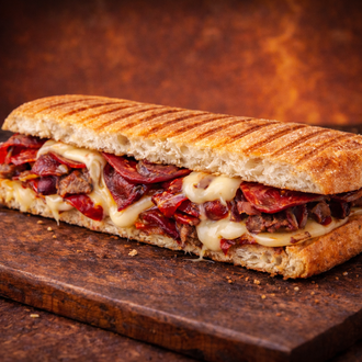 Karışık Tost (Sucuk + Pastırma + Kavurma + Kaşar) görseli