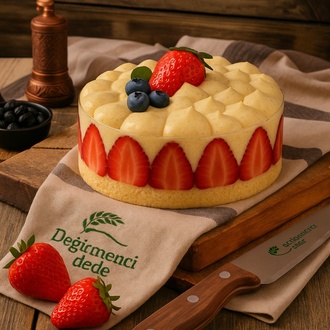 Çilekli Pasta (Şeker İlavesiz & Glutensiz) (4-6 Kişilik) görseli