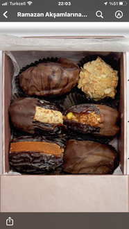 Kutu Hurma 6 Adet Çikolalatalı görseli