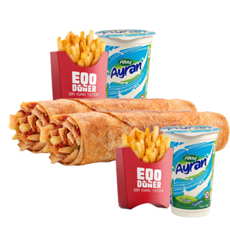 2'Li Tavuk Döner Dürüm (Medium) Menü görseli