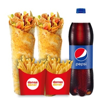 2 Adet Donas Tavuk Döner 1 Litre Pepsi Menü görseli
