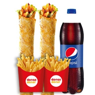 2 Adet Donas Zurna Tavuk Döner 1 Litre Pepsi Menü görseli