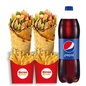 2 Adet Donas Special Tavuk Döner 1 Litre Pepsi Menü görseli