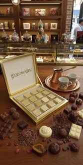 Çikolata Kutusu Baraklı Gold ( 400 Gr ) görseli