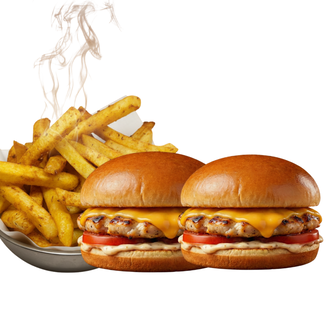 Ekonomik İkili Grill Chicken Burger + Patates görseli