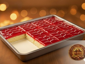 Frambuazlı Trileçe 15 Dilim (Tepsi) görseli