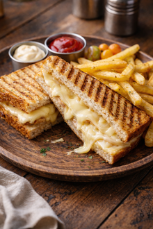 Kaşarlı Tost+patates görseli