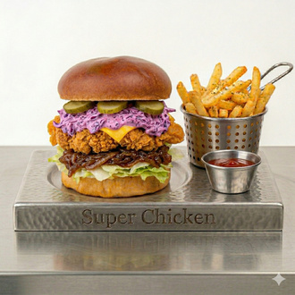 Violet Crunch Chicken Burger görseli