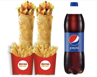 2 Adet Donas Zurna Tavuk Döner & 1 Litre Pepsi Menü görseli