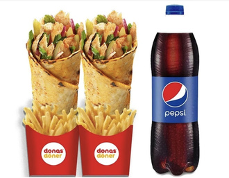 2 Adet Donas Special Tavuk Döner& 1 Litre Pepsi Menü görseli