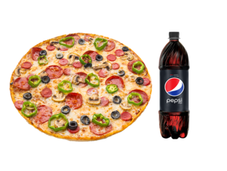 1 Adet Büyük Boy Pizza + 1 Lt Pepsi görseli