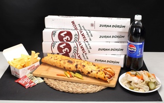4'Lü Mega Tavuk Döner Dürüm Aile Boy Menü görseli