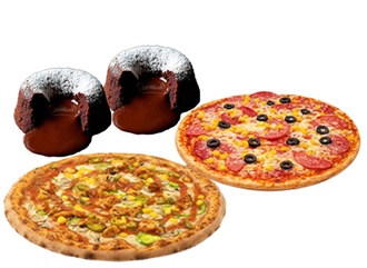 2'Li Orta Boy Pizza & Free Çikolatalı Sufle Menü görseli